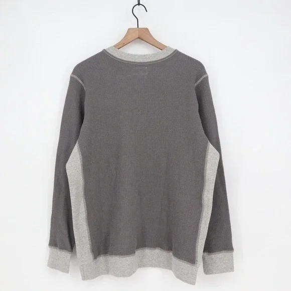 American Giant Colorblock Summit T-Shirt Mens XL Gray Waffle Knit Long Sleeve - Picture 5 of 6